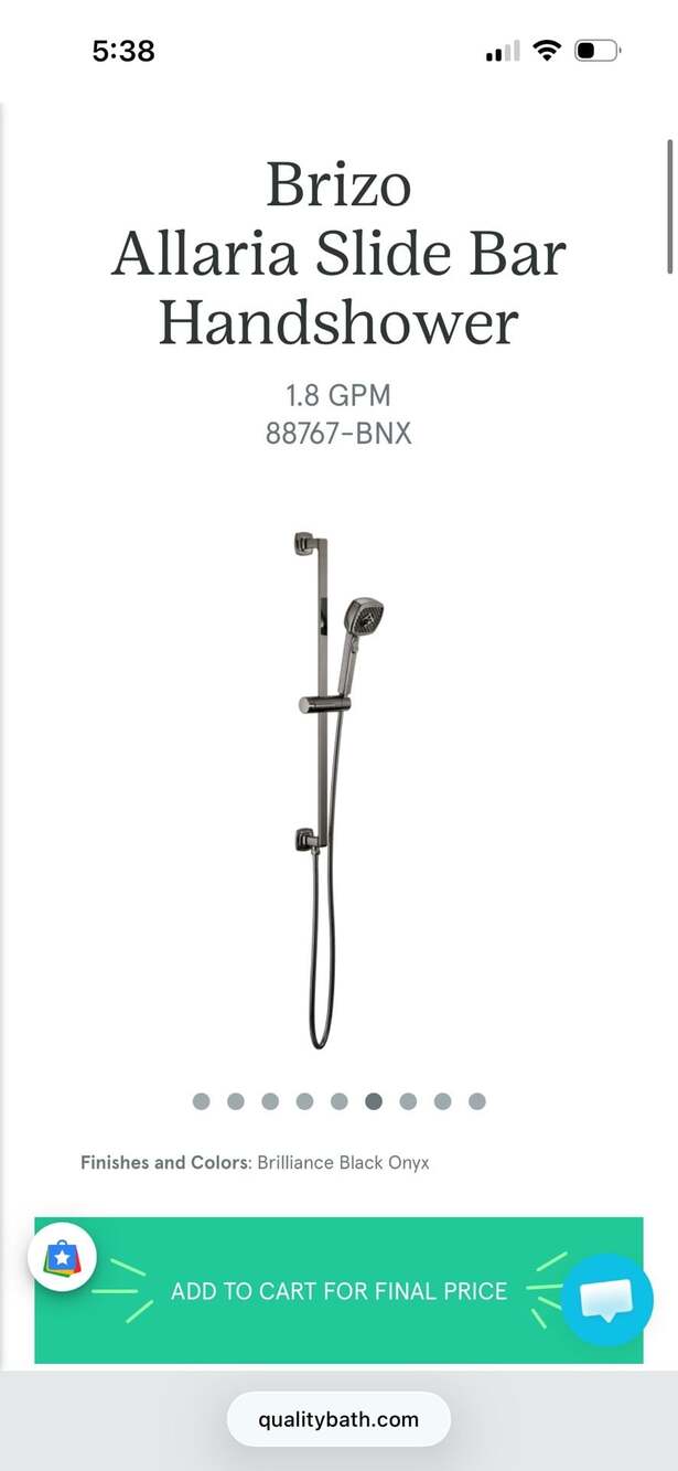 Brizo Allaria Slide Bar Handshower 88767-BNX